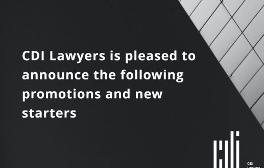 CDI Lawyers is proud to announce the following promotions and new starters